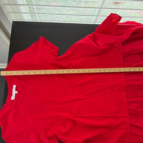 English Factory High-Low Dress Women's Small Red Short Sleeve Statement Tunic - Picture 13 of 14